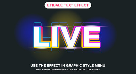 Live editable text effect in modern trend style