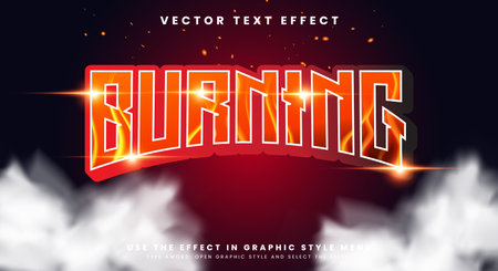 Burning 3D editable text effect template suitable for fire styleのイラスト素材