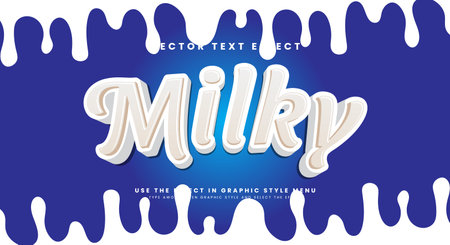 White Natural Milky editable text effect Template suitable for fresh milkのイラスト素材