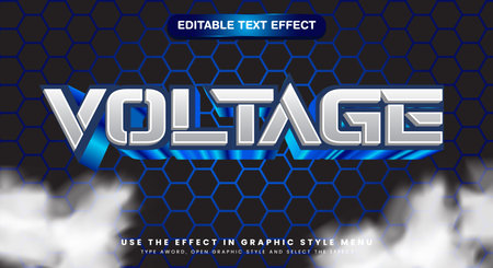 Voltage lightning typography editable text effect template background designのイラスト素材