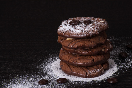 Stacked Chocolate Chip Cookiesの写真素材