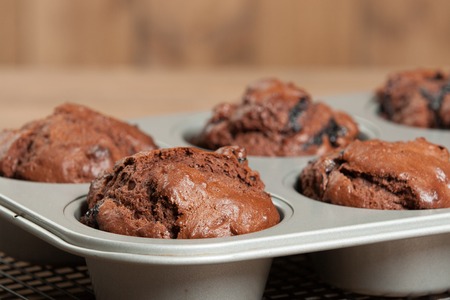 Home Baked Blueberry Chocolate Muffinsの写真素材