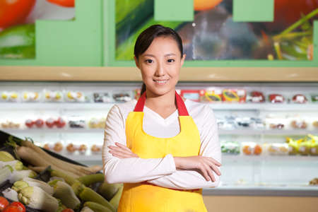 A young shop assistantの写真素材