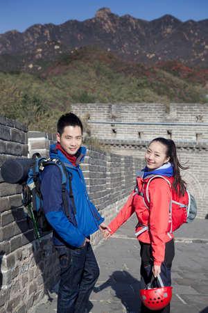 Young couples in the Great Wallの写真素材