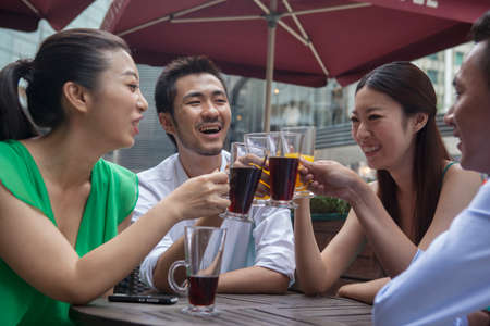 Happy gathering of young people
