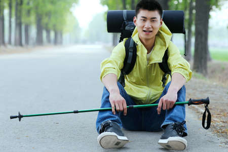 A young man outingsの写真素材