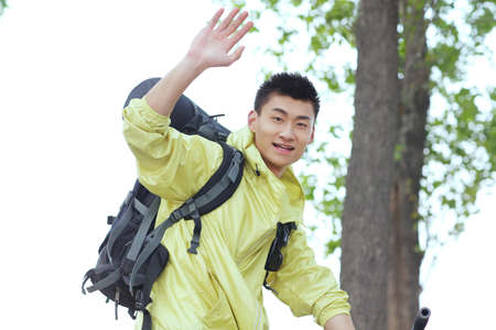 A young man outingsの写真素材