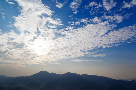 White clouds and blue skyの写真素材