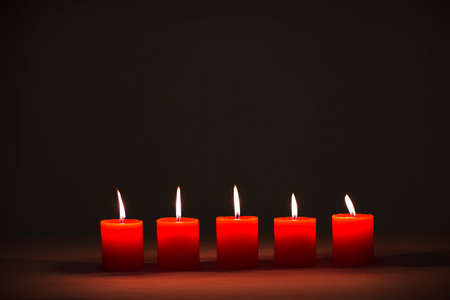 A row of candlesの写真素材