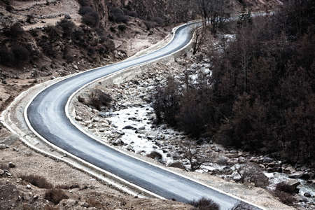 Tibet highway sceneryの写真素材