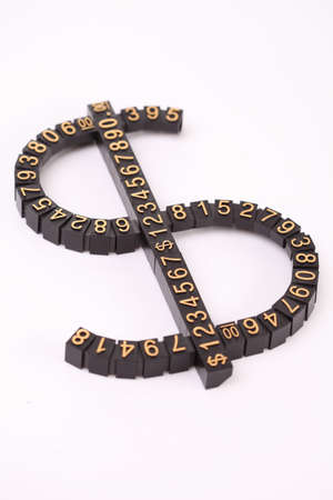 Dollar sign on white backgroundの写真素材