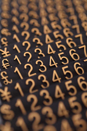 Number and currency symbolsの写真素材