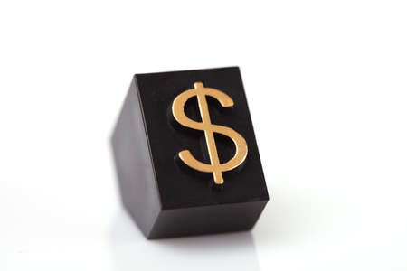 Dollar sign on white backgroundの写真素材