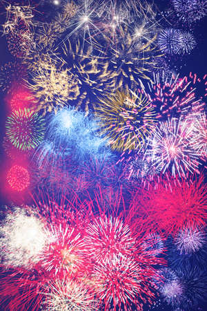 The night sky fireworks blooming