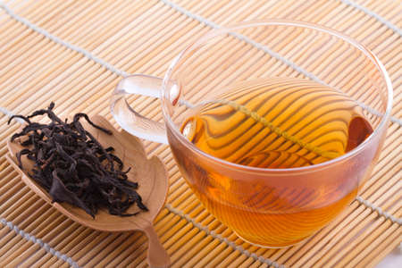 Oolong Tea and dried tea leavesの写真素材