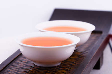Two cups of oolong teaの写真素材