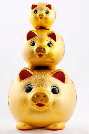 Golden piggy bankの写真素材