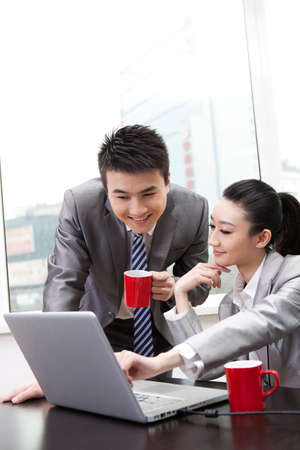 The business person having an office coffee breakの写真素材