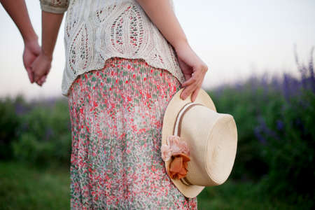 Young couple walking togetherの写真素材