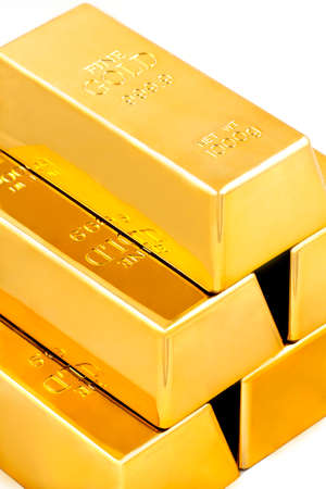 Bullion gold on white background