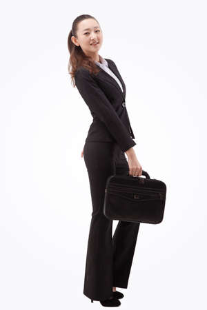 Business lady and briefcaseの写真素材