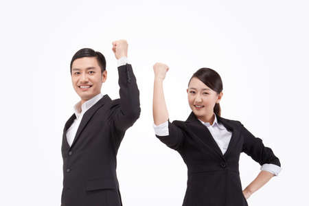 Young business man and woman.の写真素材