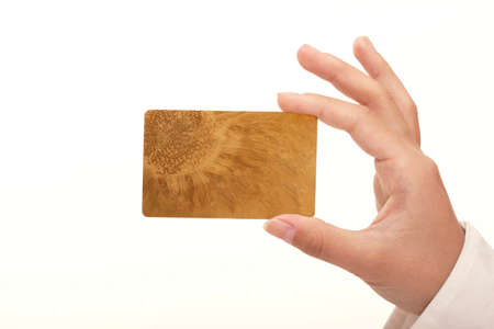 Hand holding bank card