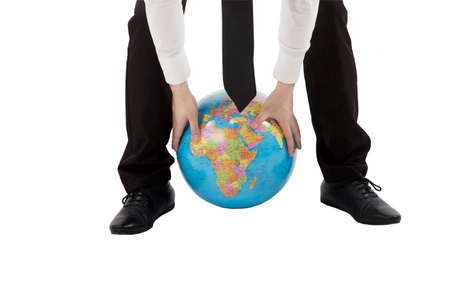 Business people and globeの写真素材