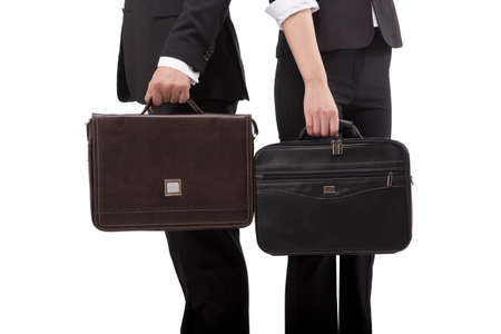 Business people and briefcase