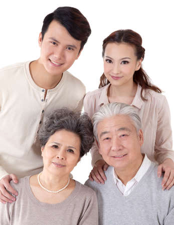 A happy family of fourの写真素材
