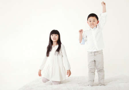 Brother and sister from a oriental family