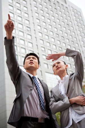 Portrait of Business man and business woman high quality photoの写真素材