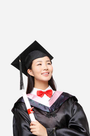 Portrait of female university graduates high quality photoの写真素材