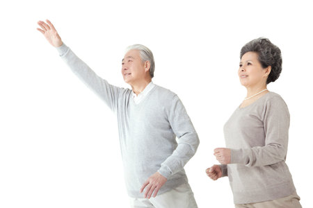 Happy elderly couple in the East high quality photoの写真素材