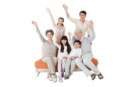 Portrait of Happy family high quality photoの写真素材
