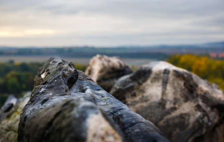 The devil's wall in the German region near Harz Quedlinburgの写真素材