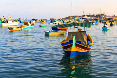 Marsaxlokk is a traditional fishing village in the South Eastern Region of Malta.の写真素材