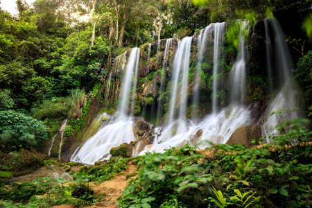 The famous waterfalls of El Nicho on Cubaの写真素材