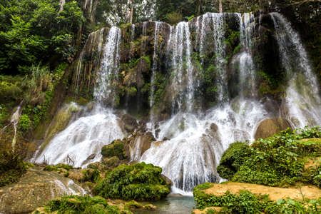 The famous waterfalls of El Nicho on Cubaの写真素材
