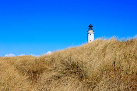 Lighthouse at the northern sea coast of Hirtshals, Denmarkの写真素材