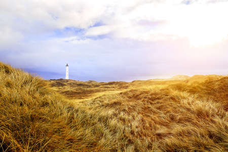 Lyngvig Fyr on a sunny winter dayの写真素材