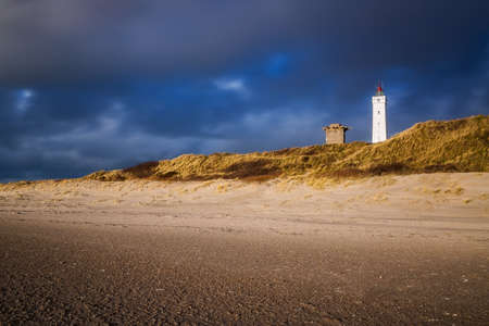 Blavandshuk Fyr on a sunny winter afternoonの写真素材