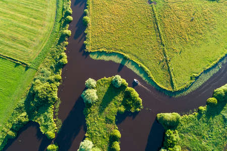 The Timmeler Tief near Grossefehnの写真素材