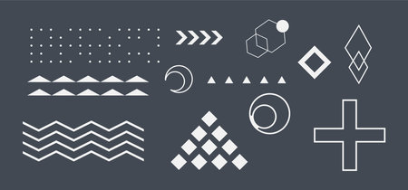 Set of abstract geometric shapes in minimalistic style. Vector illustration.のイラスト素材