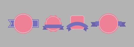 Set of retro vintage badges, ribbons and labels. Vector illustrationのイラスト素材