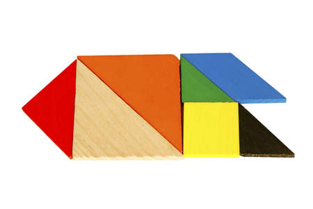 Tangram pattern composed of beautiful fishの写真素材