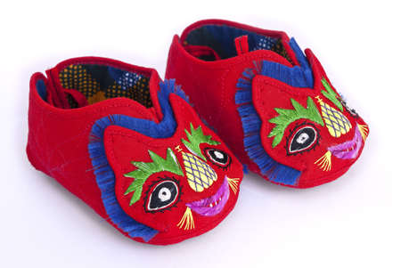 Traditional Chinese baby tiger shoesの写真素材