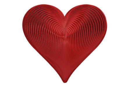 Detailed graphical heart design isolated on white background.の写真素材