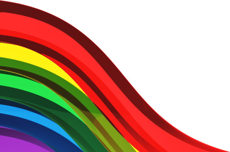 Semi transparent glass background colored in vibrant rainbow hues.の写真素材