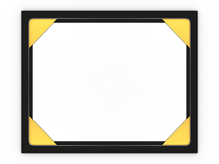 Blank desk pad and paper isolated on a white background.の写真素材